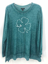 Load image into Gallery viewer, Lane Bryant Size 22/24 Green Screen Printed Knit Top