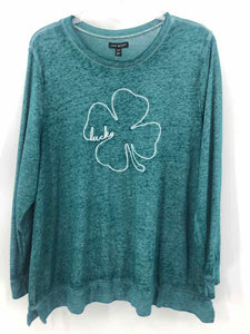 Lane Bryant Size 22/24 Green Screen Printed Knit Top