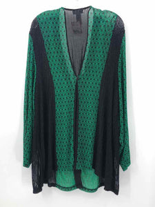 Catherines Size 3X Green/Black Burnout Cardigan