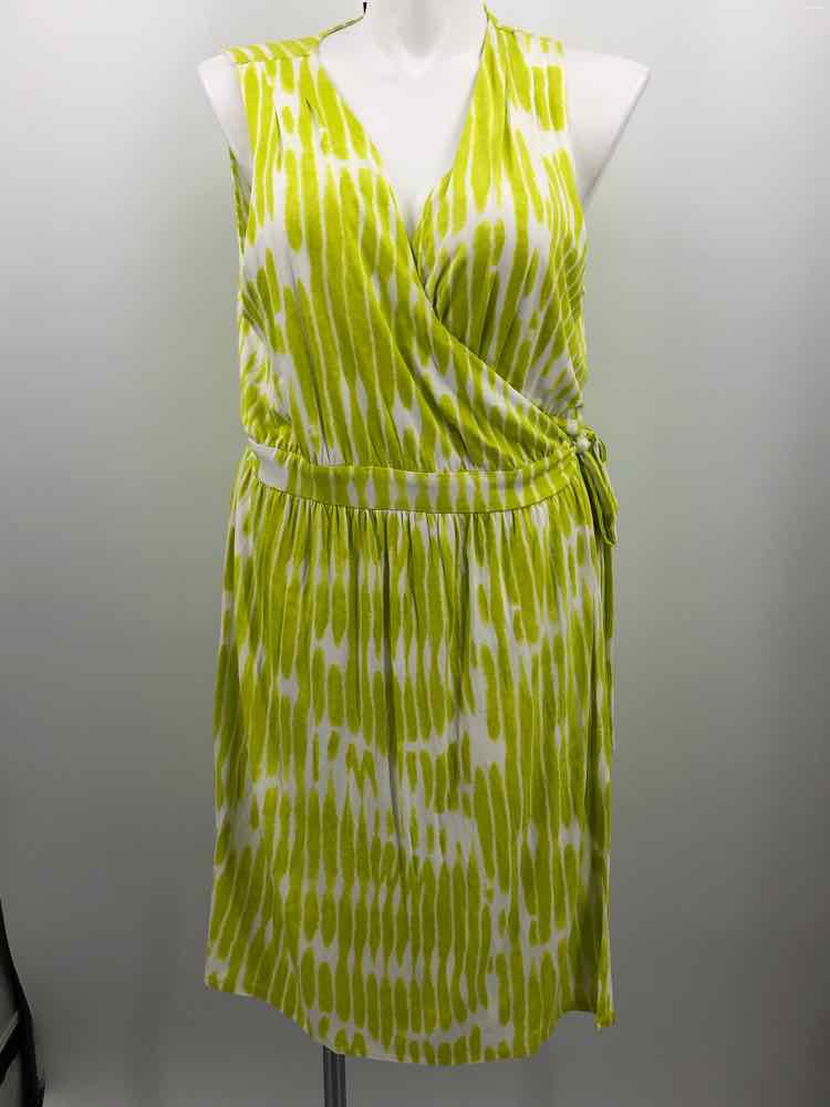 Lane Bryant Size 22/24 Lime Green Print Dress