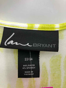 Lane Bryant Size 22/24 Lime Green Print Dress